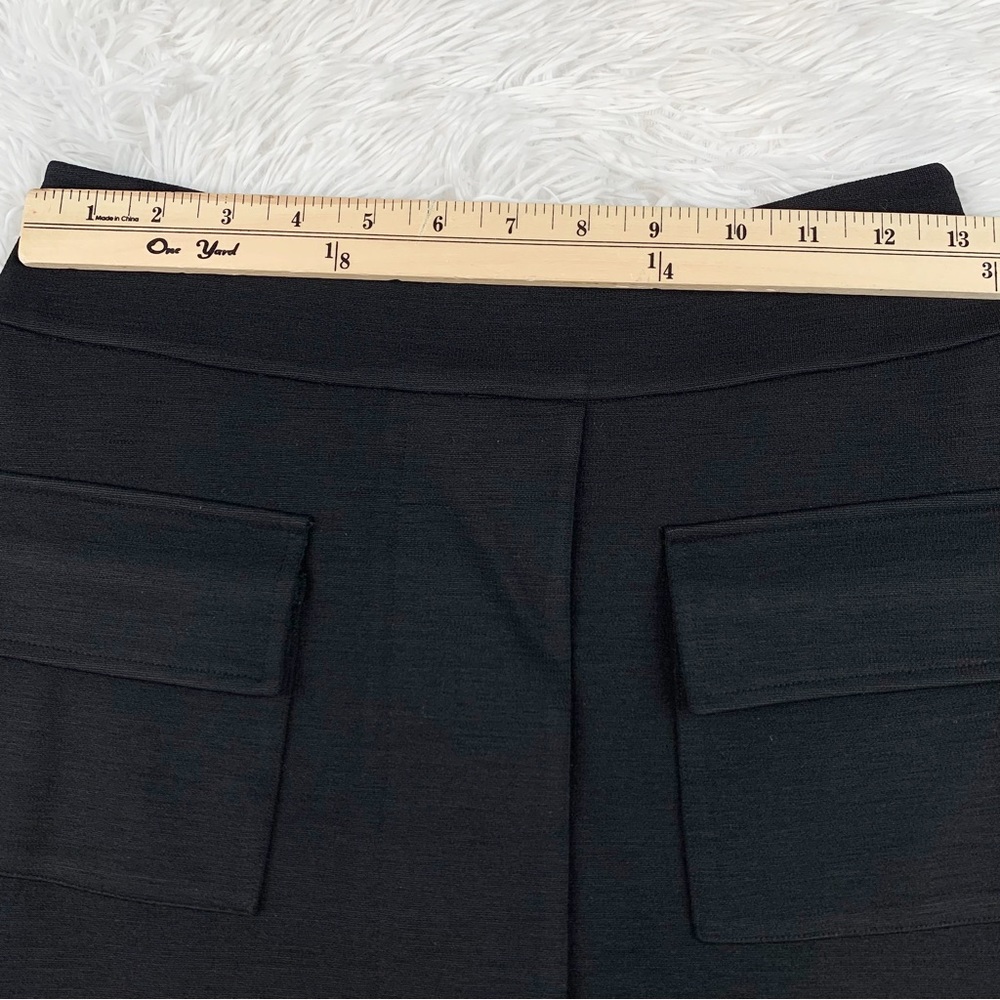 Diane Von Furstenberg black high rise‎ a-line wool skirt with square pockets - Picture 4 of 11
